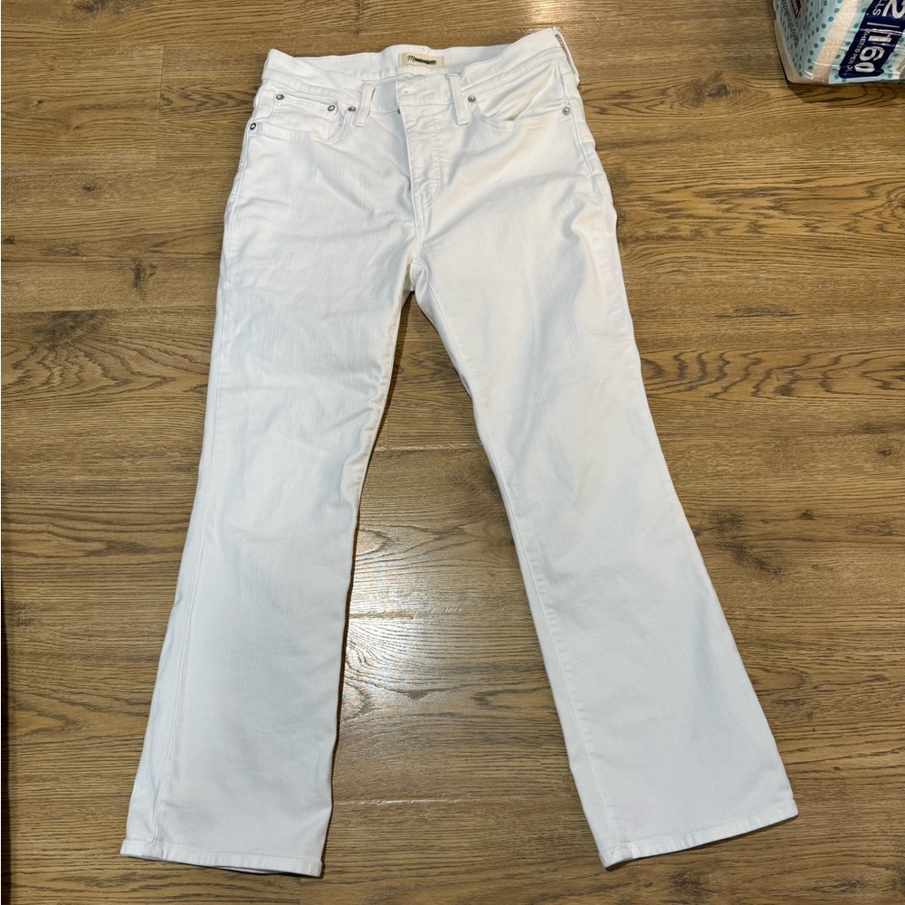 Madewell White Kick Out Full Length Jeans